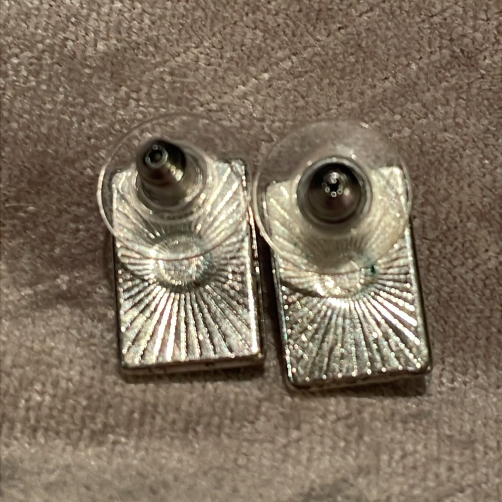 Midnight Prism Earrings Silver Rectangular Colorf… - image 3